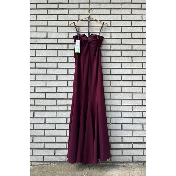 NWT Bill Levkoff Bridesmaid Dress 1619 Wine Burgundy Cherry Red - Picture 5 of 15